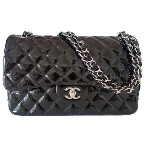 sac chanel vernis noir|prix d'un sac chanel.